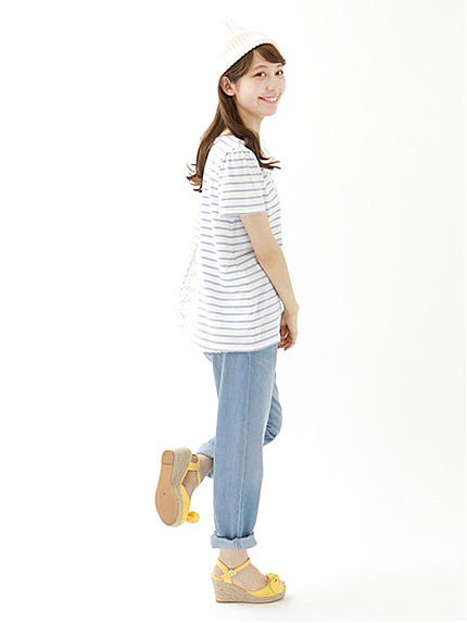 【Special Price】バックシャンレースボーダープルオーバー