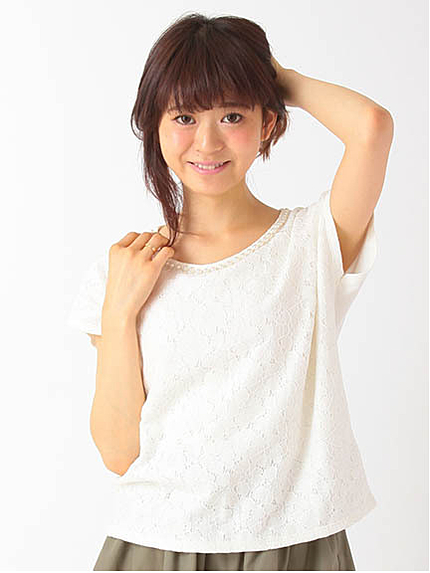 【Special Price】フロントレース衿ぐりプルオーバー