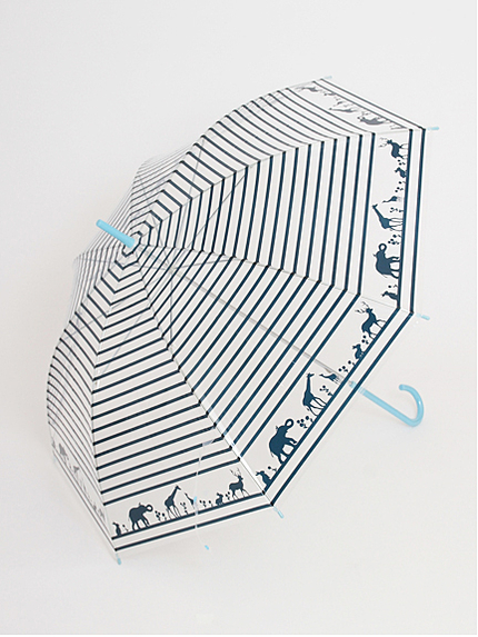 アニマルボーダービニール傘