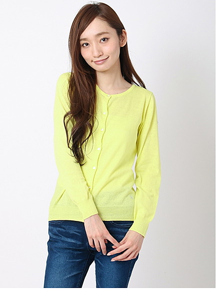 ・UV加工クルーネックカーディガン