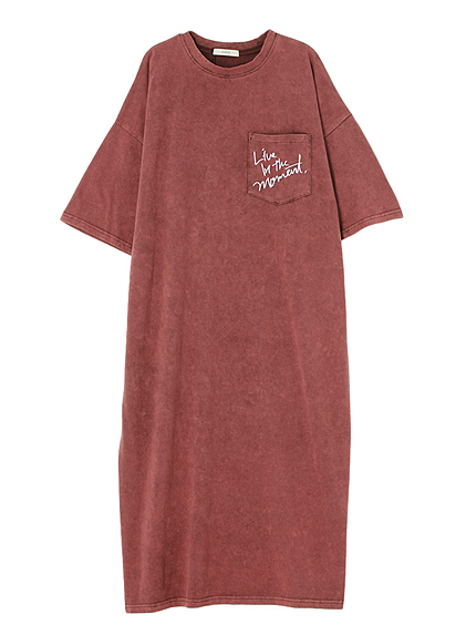 ポケット刺繍BIG T ワンピース