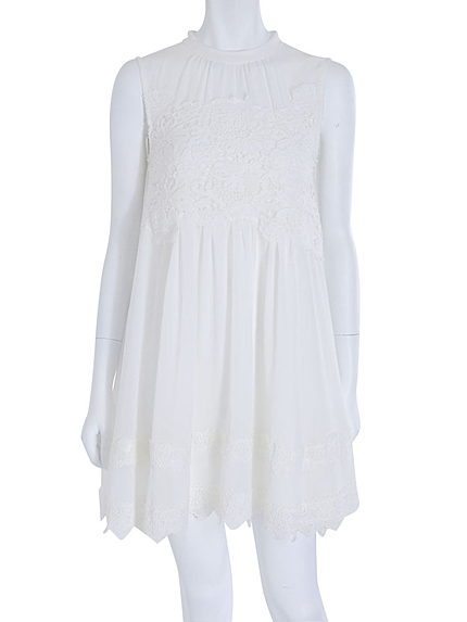 【DUO】レース切替ボトルネックワンピース