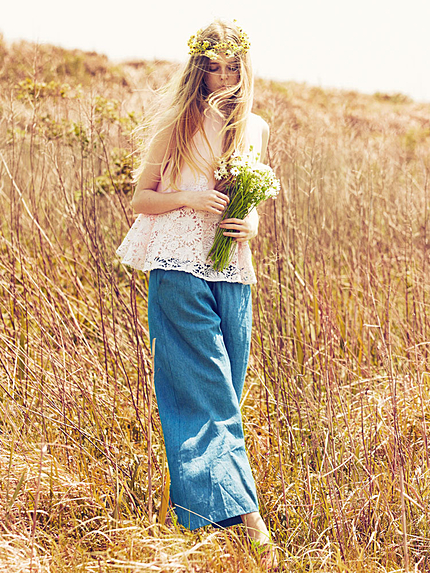 【BIJ】 ダンガリーワイドパンツ