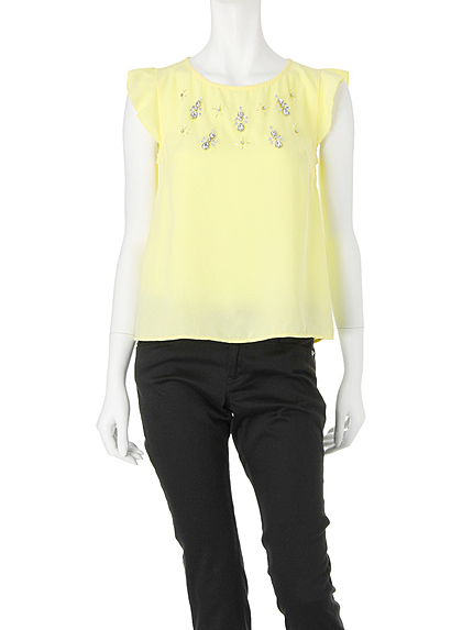 【DUO】 ビジュモチーフラッフルブラウス