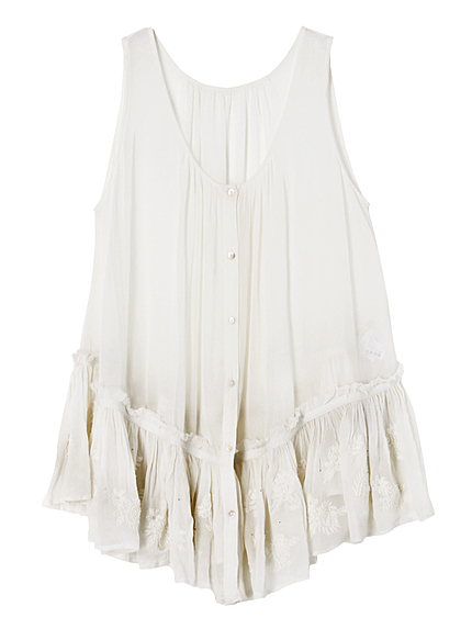 エンブロイダリーシフォンブラウス