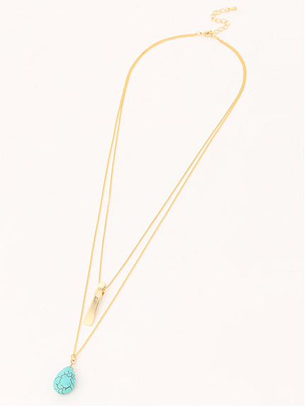 ゴールドターコイズ2連ネックレス