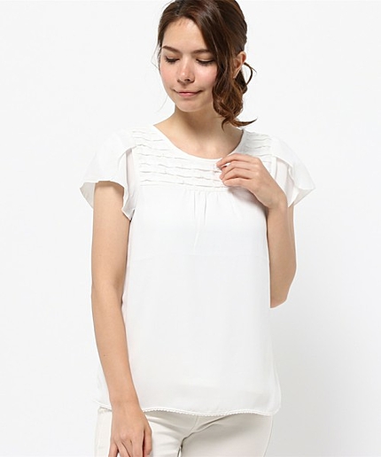 プチリボンジョーゼットカットソー