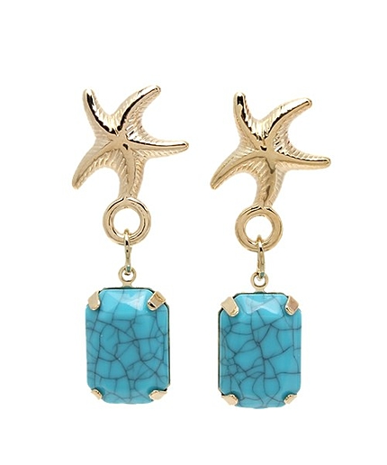 WEGO/ターコイズストーンピアス