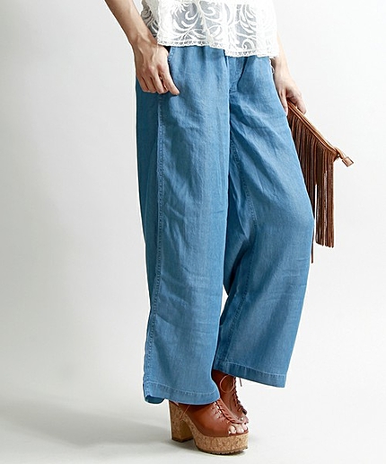 WEGO/テンセルデニムワイドパンツ