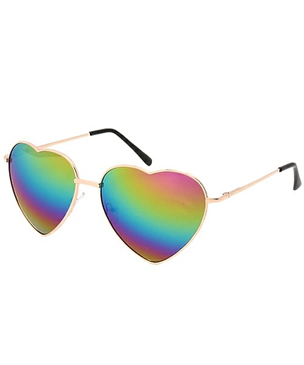 WEGO/ハートレインボーミラーサングラス