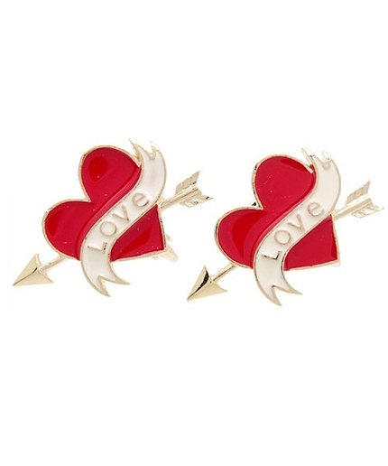 WEGO/LOVEハートイヤリング