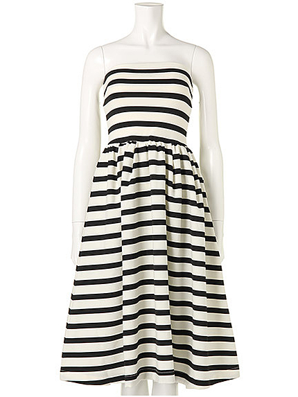 ボーダーベアフレアワンピース