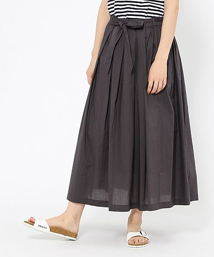 ハイカウントローンタックギャザーマキシスカート