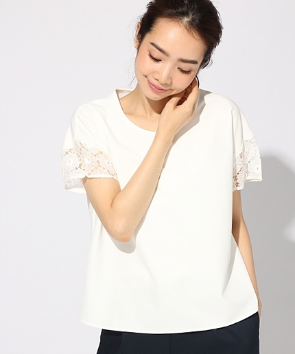 PレースソデTブラウス