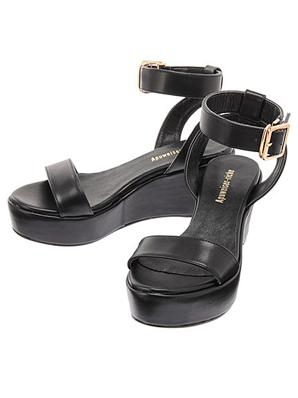 ワントーン厚底サンダル