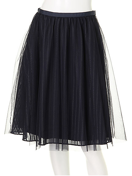 【Arpege story限定】チュール重ねストライプスカート
