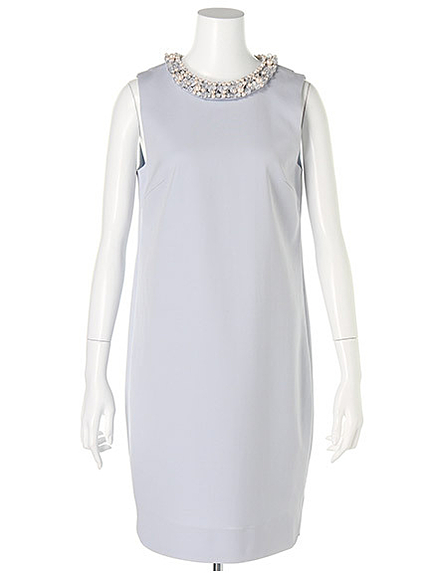 【Apuweiser Luxe】衿ビジュータイトワンピース