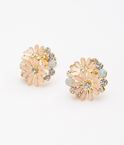 ペールトーンフラワーブーケピアス