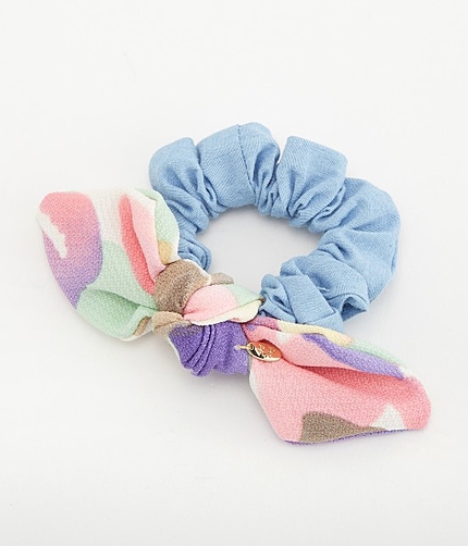 ぼかしフラワーリボンシュシュ