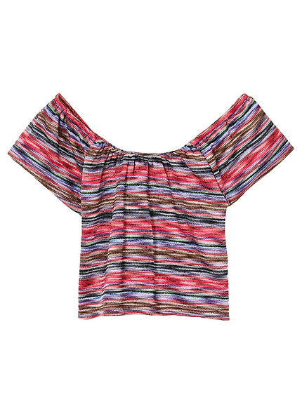 マルチボーダーオフショルTOPS