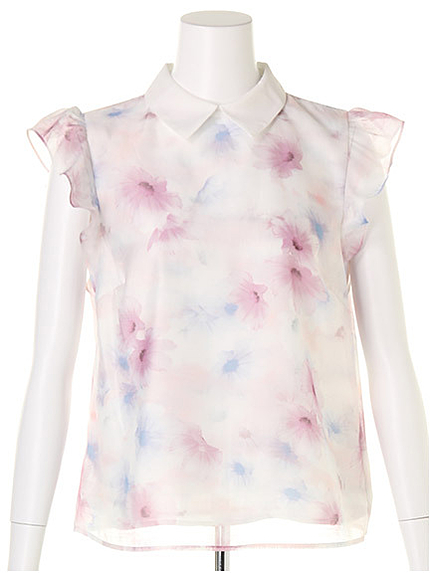 スパンフラワーブラウス