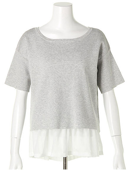 裾フリルキャミ付ニット