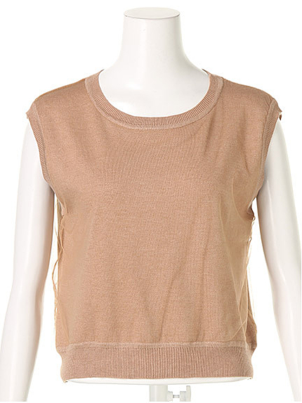 チュール重ねニット