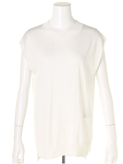 ボトルネックロングニット