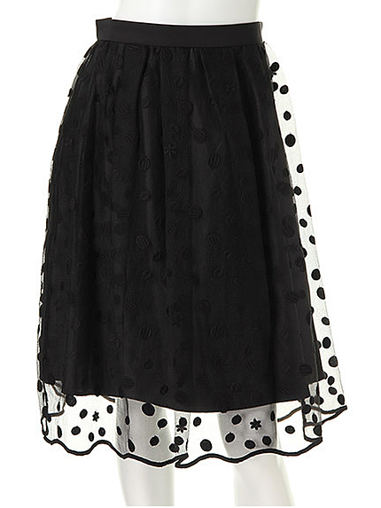 ドット刺繍スカート(85232030)