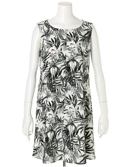 ヤシ柄ワンピース