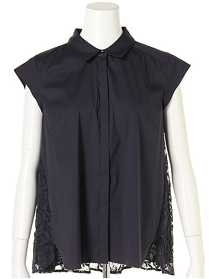 バックレースAラインシャツ