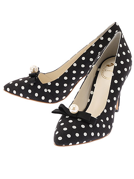 パールリボンパンプス