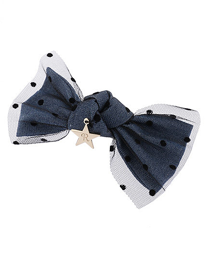 チュール重ねリボンバレッタ