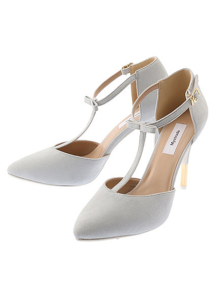 Tストラップパステルパンプス