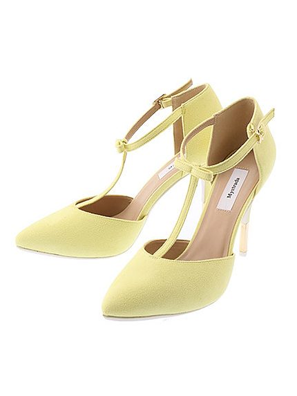 Tストラップパステルパンプス