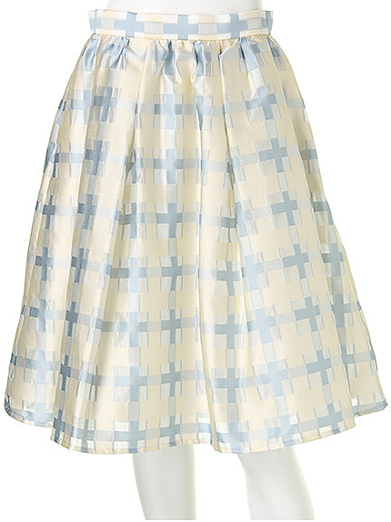 透けチェックスカート