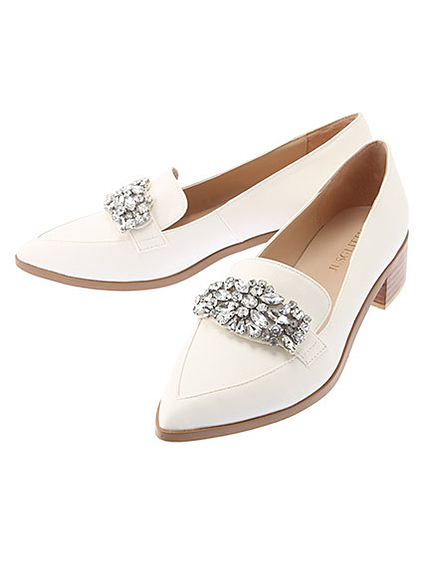 ビジュー付ローファー