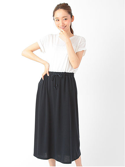 ミニ裏毛 Vネックワンピース