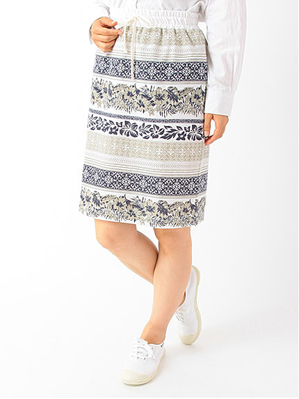 アロハ柄 ミディアムスカート