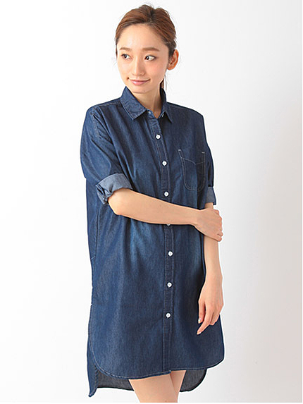 ・デニムビックシャツワンピース