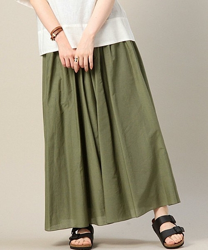 BY コットンシルクゴムギャザーロングスカートо