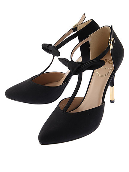 リボン付ゴールドヒール