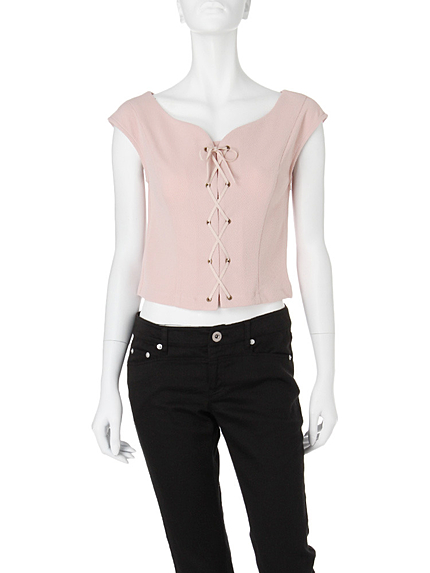 レースアップクロップドTOPS