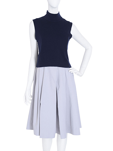 ハイネックニットコンビワンピース