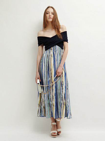 エスニックストライプ　マキシセットワンピース