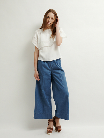 デニムワイドパンツ