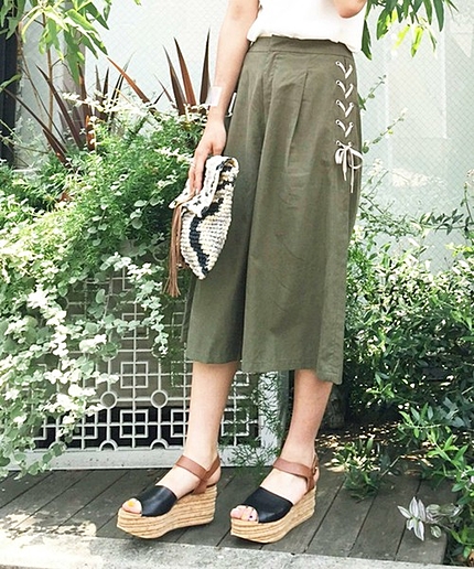 レースアップガウチョパンツ/AEBC LACE UP GAUCHO