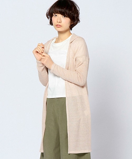フードロングカーディガン/AEBC フード LONG CGN