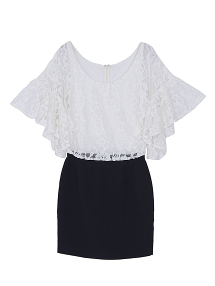 ポリッシュレースコンビワンピース