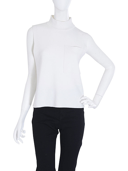 ポケットノースリーブタートルプルオーバー